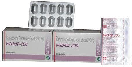 WELPOD 200 Cefpodoxime Dispersible Tablet, Packaging Size : 10X10TAB