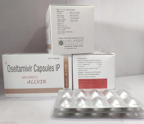 WELFEED'S ALLVIR Oseltamivir Capsules, Packaging Size : 10x10caps