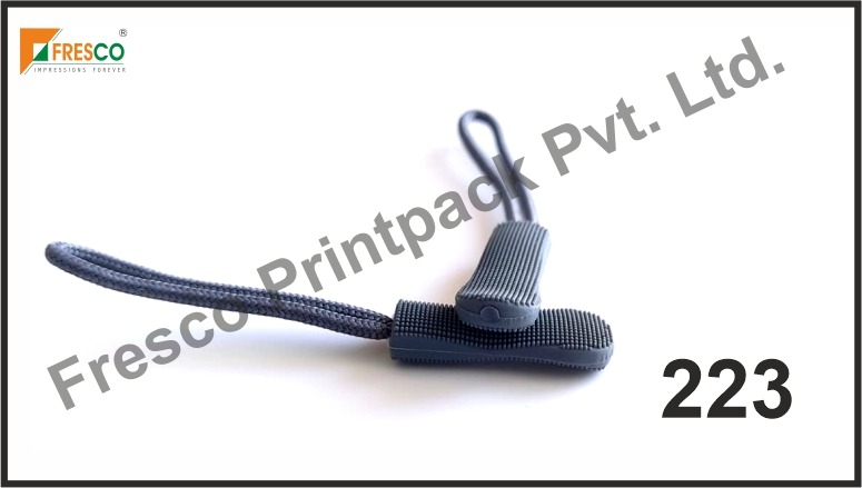 Round Plastic Fresco Zip Puller, for Garments Accesories, Packaging Type : Pp Bag