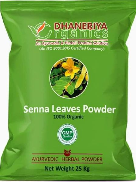 Dhaneriya organics Natural senna leaves powder, for Medicines Products, Feature : Fine Finish
