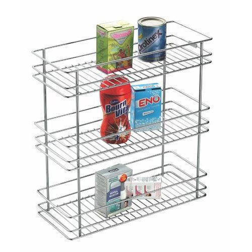 Steel Triple Pull Out Basket, Color : Silver