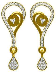 Diamond Dangling Earrings, Shape : Round