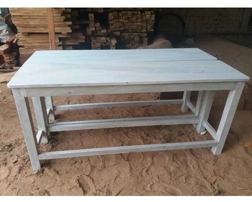 Wooden School Bench, Color : Brown, White