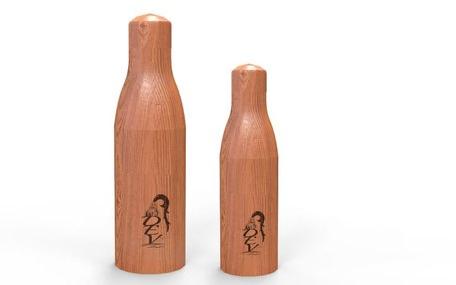 Wooden Water Bottle, Cap Type : Round
