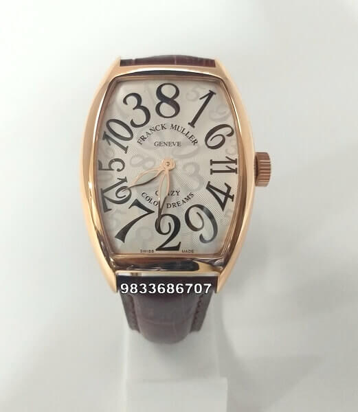 Franck Muller Crazy Hours Color Dreams Brown Strap Automatic Watch