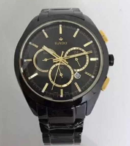 Rado Hyperchrome Gold With Black Chronograph Men\'s Watch
