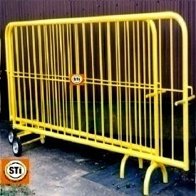 Coated Metal Lockable Grill Barricade Stand, for Platform Decking, Security Mesh