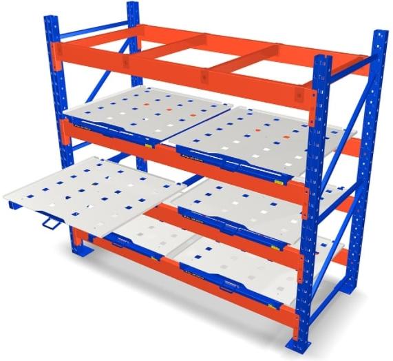Color Coated Mild Steel Roll Out Rack, for Supermarket, Warehouse