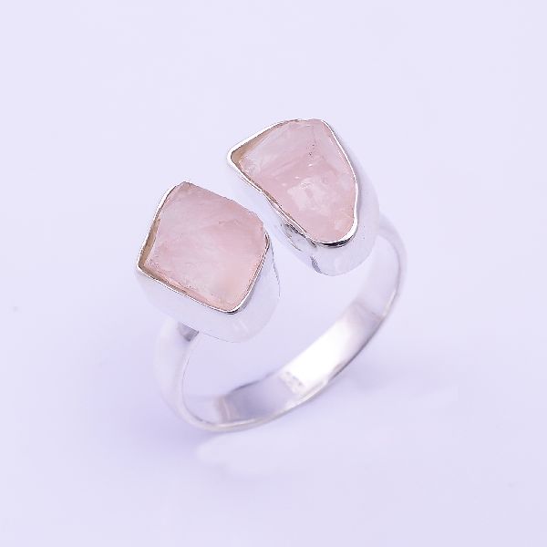 Raw Rose Quartz Ring, Raw Stone Ring Adjustable, Gift For Mom, Heart C –  Love, Lily and Chloe