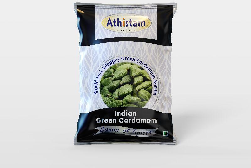 Athistam 8mm Green Cardamom, for Sweets, Milks, Tea, Biryani, Cooking etc, Packaging Size : 1 kg