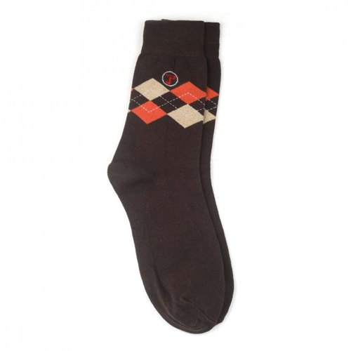 Paragon Printed Mens Formal Crew Socks, Color : Brown
