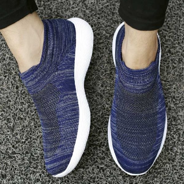 Pure Leather Mens Blue Sock Shoes
