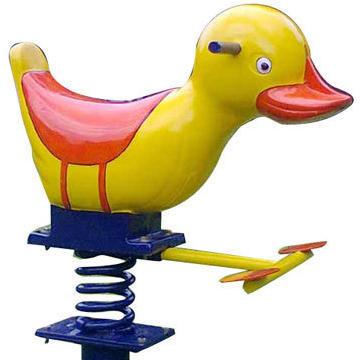 Color Coated Metal Manual Duck Spring Rider, for Playing, Packaging Type : Carton