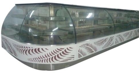 Stainless Steel Display Counter, Color : Grey