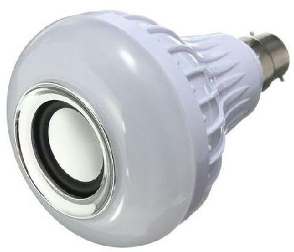 Pure White Round Aluminum LED Speaker Bulb, for Home, Mall, Hotel, Office, Voltage : 220V