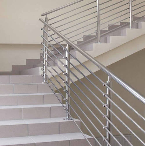Polished Stainless Steel Railings, for Staircase Use, Pattern : Plain