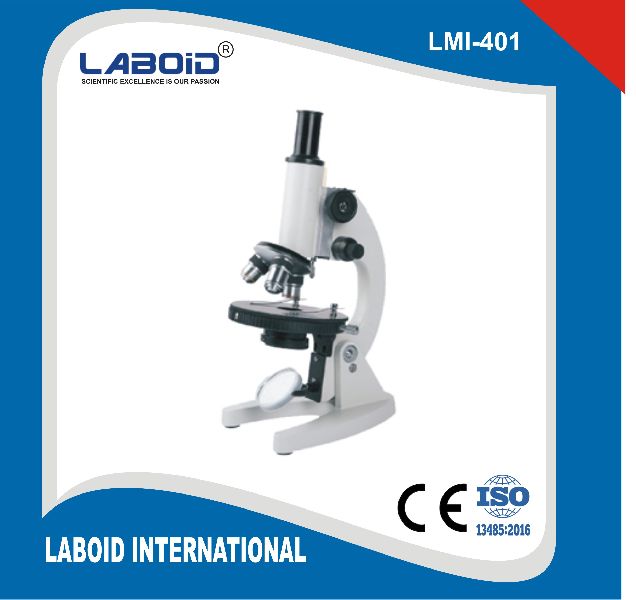 LABOID Cast Iron Student Monocular Microscope, for Science Lab, Laboratory, Color : White