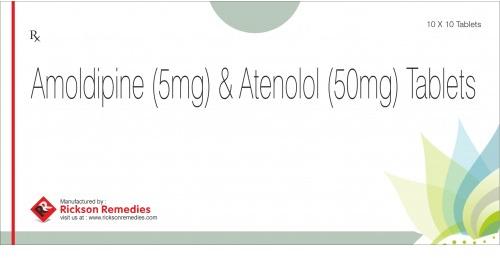 Amlodipine and Atenolol Tablets, Packaging Size : 10x10 Tablet