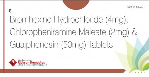 bromhexine hydrochloride chloropheniramine maleate guaiphenesin tablets