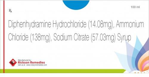 Diphenhydramine HCL, Ammonium Chloride and Sodium citrate Syrup