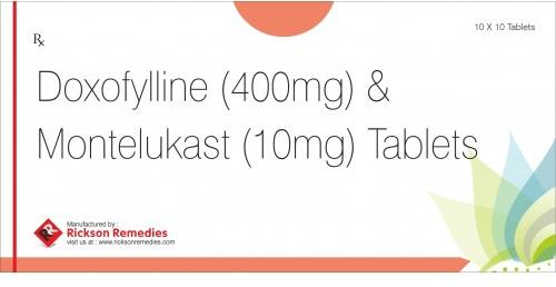 Doxofylline and Montelukast Tablets, Packaging Size : 10x10 Tablet