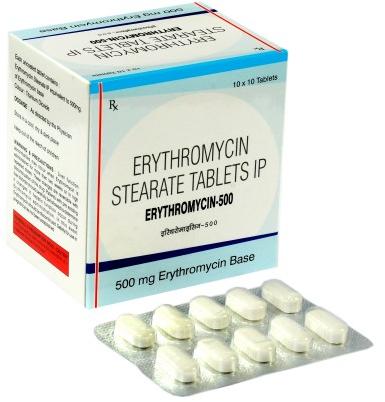 Rickson Remedies Erythromycin Stearate Tablets, Packaging Type : Blister