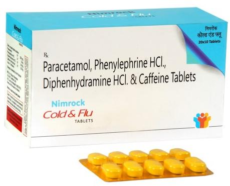 Paracetamol Phenylephrine  HCL  Diphenhydramine  HCL and Caffeine Tablets