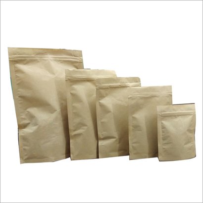 Plain Kraft Paper Packaging Pouch, Packaging Type : Plastic Packet
