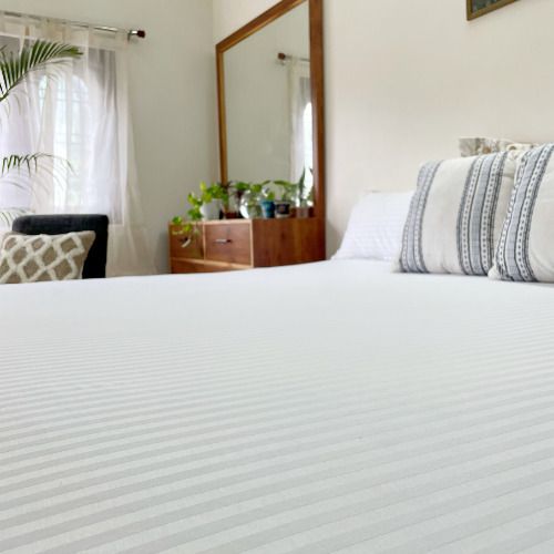 Cotton Satin Bedsheet With Stripes