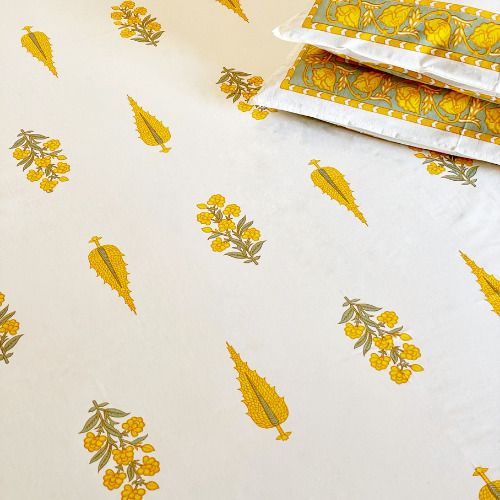 Gulbagh Yellow Bedsheet