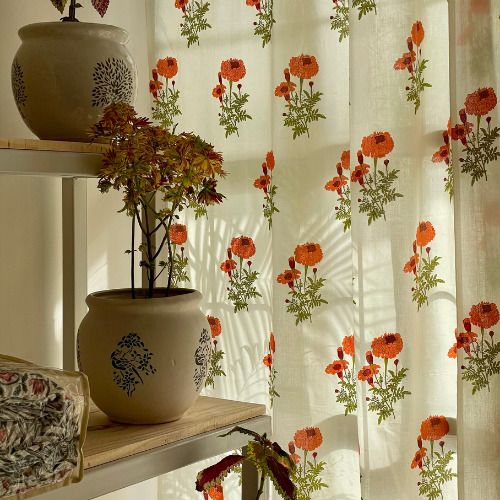 Marigold Buta Running Fabric