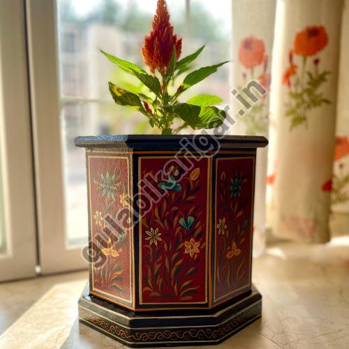 Wood Buta Miniature Painted Planter