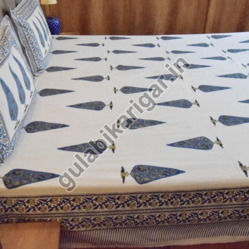 Cypress Blue Brown Buta Bedsheets