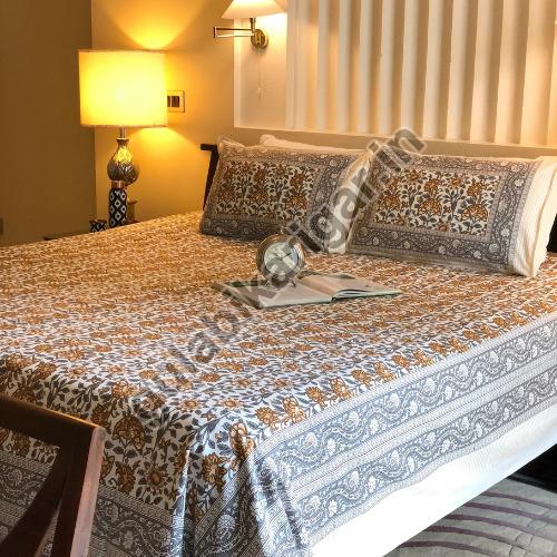 100% Cotton Gold Grey Jaal Bedsheets
