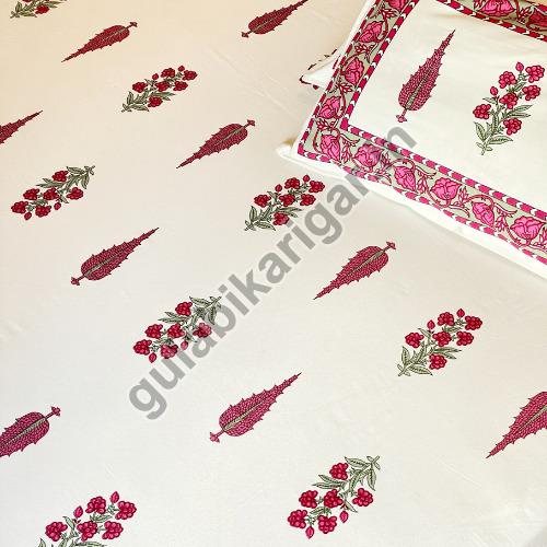 100% Cotton Gulbagh Magenta Bedsheets