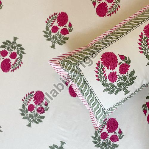 Mughal Poppy Magenta Buta Bedsheets