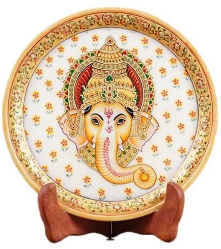 Marble Ganesha Table Top Plate, Feature : Easy Washable, Polished, Smooth Finish