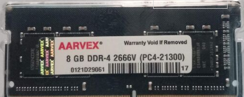 Aarvex Ddr4 8Gb 2666Mhz Laptop Ram With 3 Years Warranty