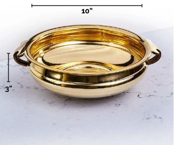 Brass Urli Decorative Bowl/Floating, 10 inch, Packaging Type : Cartoon Box