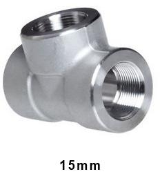 BTC Polished 15mm Stainless Steel Tee, for Pipe Fitting, Color : Silver