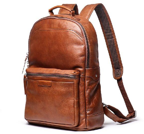 Plain Leather Backpack Bags