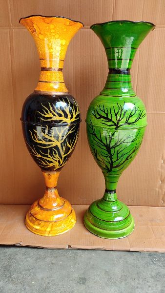 Polished Painted Designer Wooden Flower Pot, Style : Modern