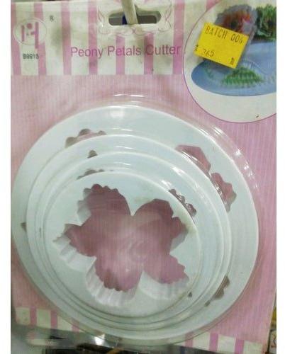 Food Grade Plastic Cake Petals Cutter, Color : White