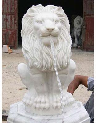Polished Plain Marble Lion Statue, Packaging Type : Thermocol Box