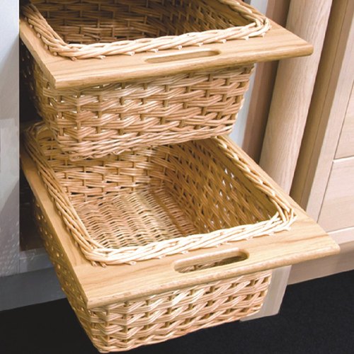 Wooden Wicker Basket, Color : Brown