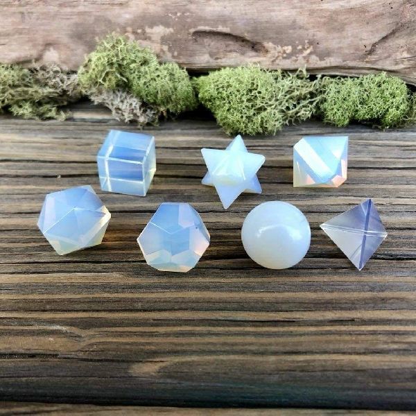 Rectangular Sacred Blue Stone Geometry Set, for Healing, Pattern : Plain