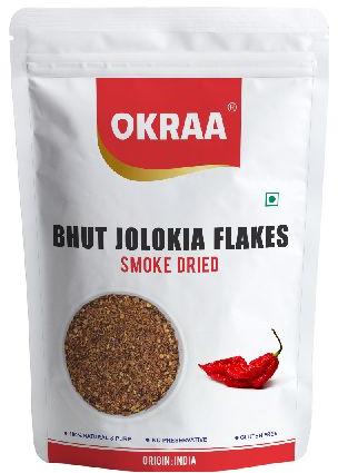 Bhut Jolokia Chilli Flakes - 100 GM (Smoke Dried) by OKRAA