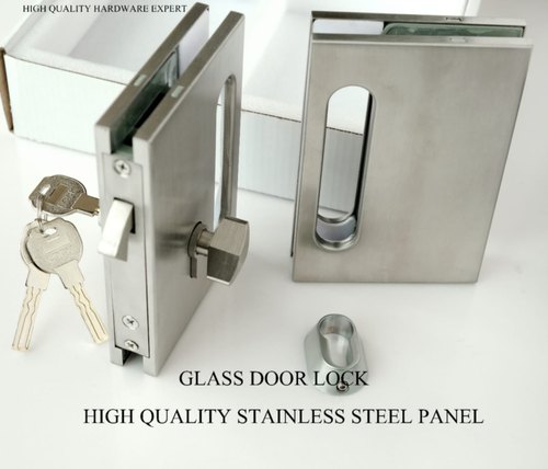 Stainless Steel Glass Door Sliding Lock, Color : GREY 