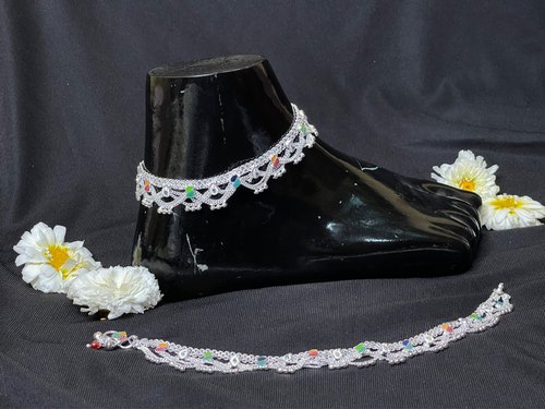 Jhalar Silver Anklets, Occasion : Party Wear