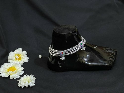 NN70 Traditional Silver Anklets, Occasion : Wedding